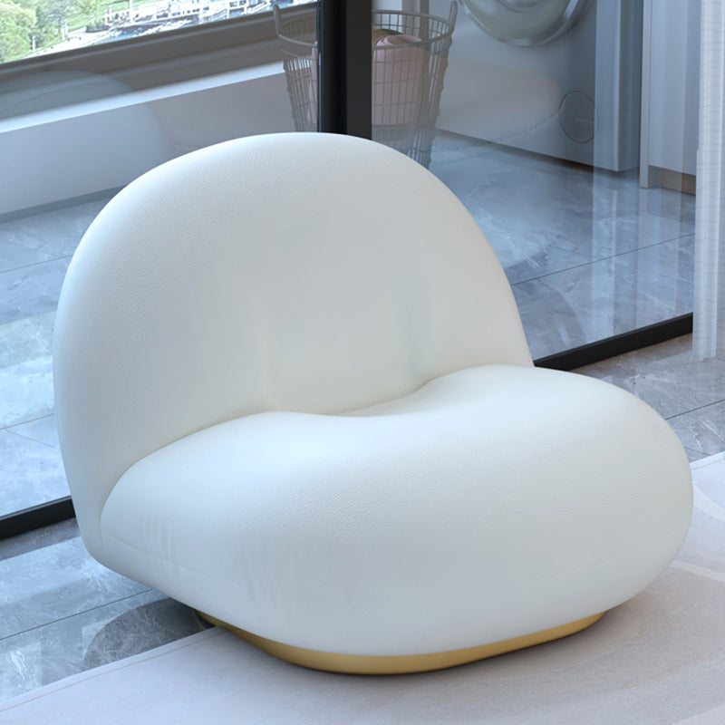 Curved Armless Sectional Sofa Faux Leather Stain-resistant Sectional