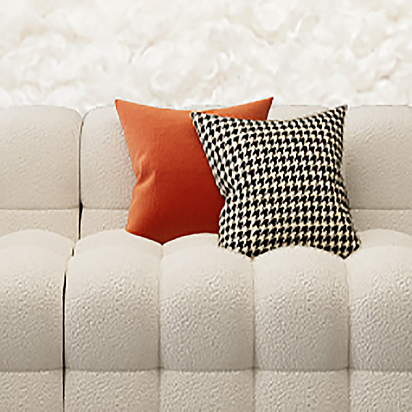 40" Wide Scandinavian Sofa Bed White Fabric Seating with Pillows