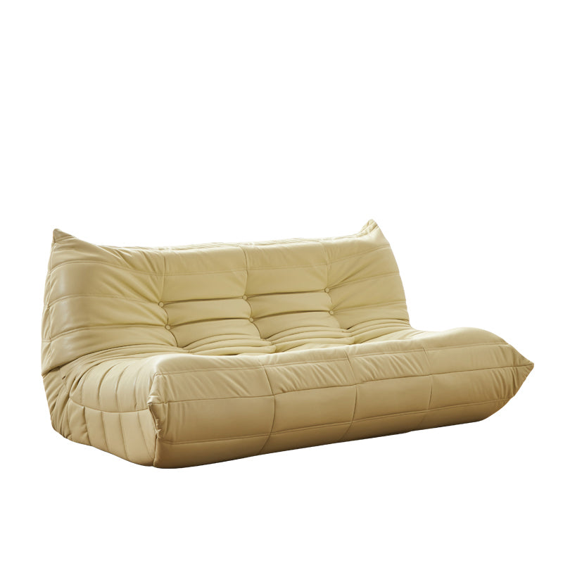 3-Seater Tufted Faux Leather Sofa Contemporary 70.9" W Armless Seating