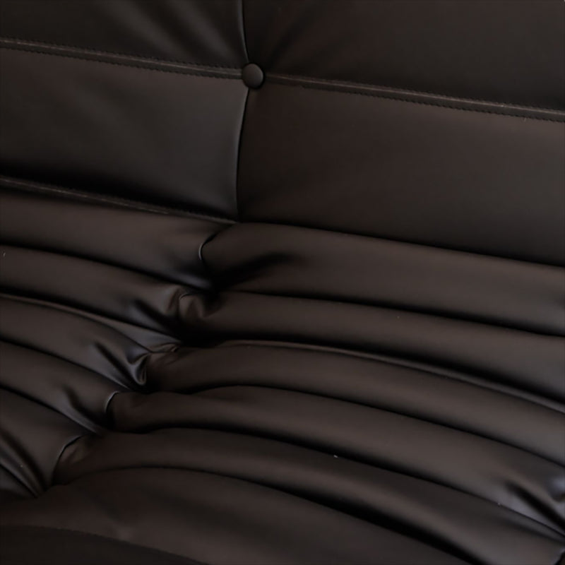 3-Seater Tufted Faux Leather Sofa Contemporary 70.9" W Armless Seating