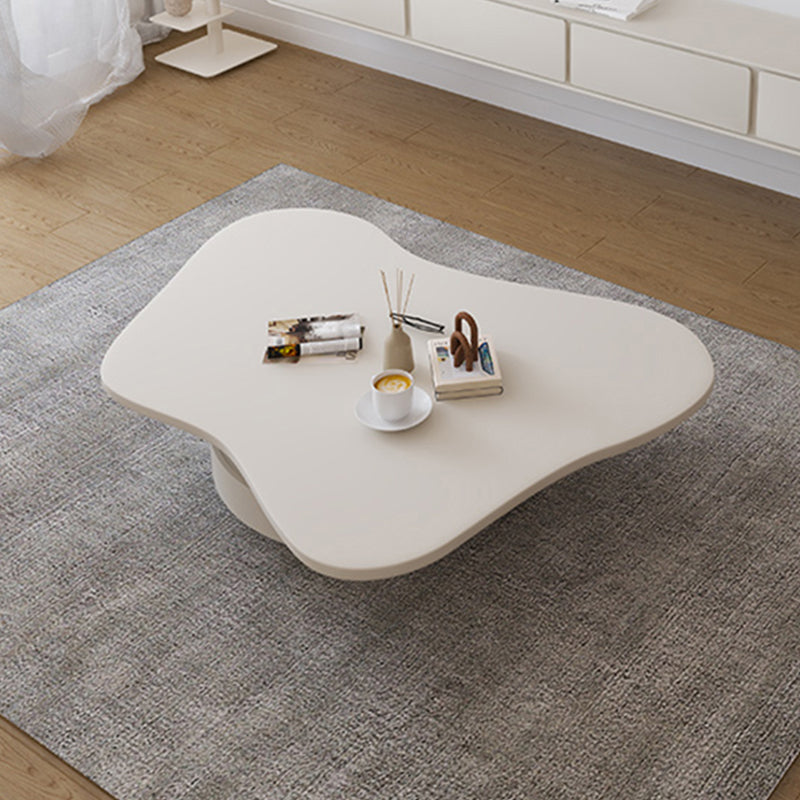 13"H Contemporary Coffee Table White Coffee Cocktail Table with Drawer