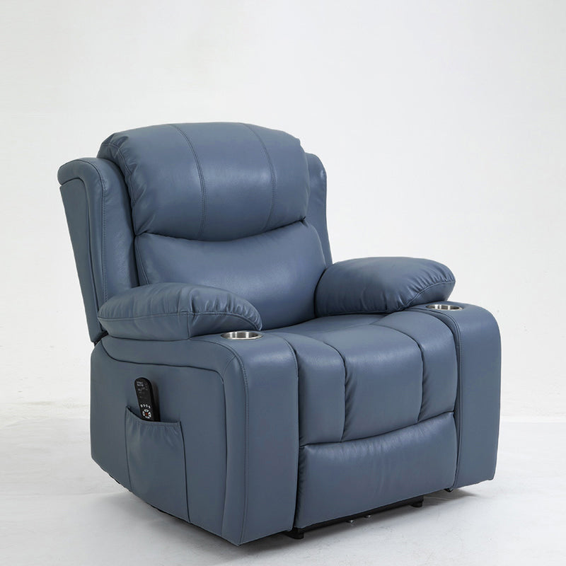 Traditional Home Theater Recliner Chair with Lumbar and Power-Push Botton