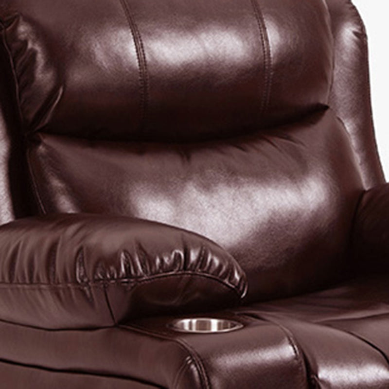 Traditional Home Theater Recliner Chair with Lumbar and Power-Push Botton