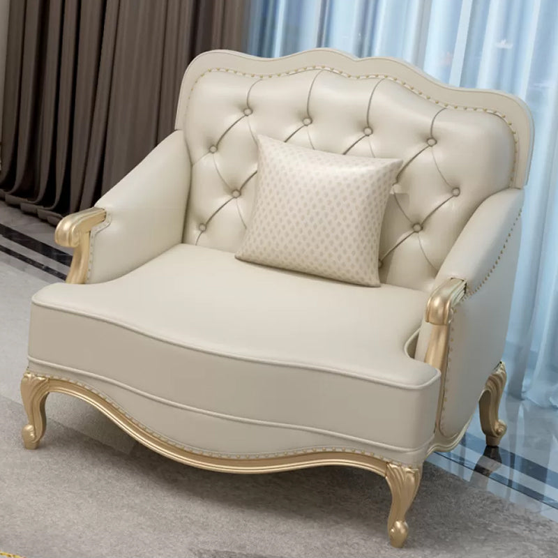 38.18" Tall Nailhead Trim Sectional Sofa Sloped Arm Genuine Leather Sofa