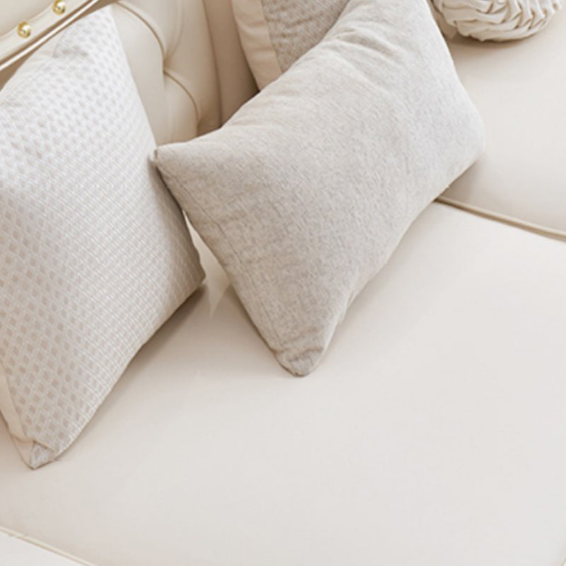 38.18" Tall Nailhead Trim Sectional Sofa Sloped Arm Genuine Leather Sofa