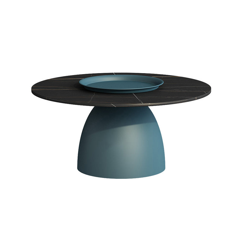 Slate Round Coffee Table Glam Pedestal No Distressing Coffee Table Set