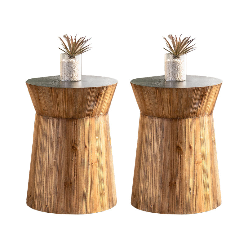 Rustic Geometric Accent Side Table Wooden Side End Snack Table