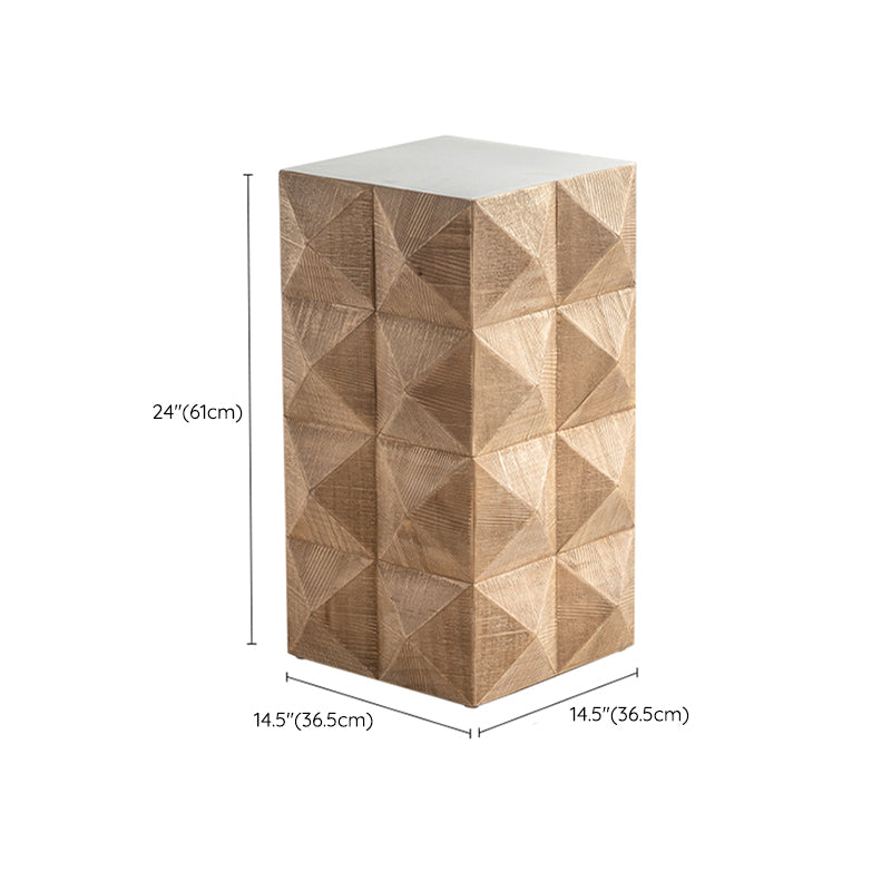 Rustic Geometric Accent Side Table Wooden Side End Snack Table
