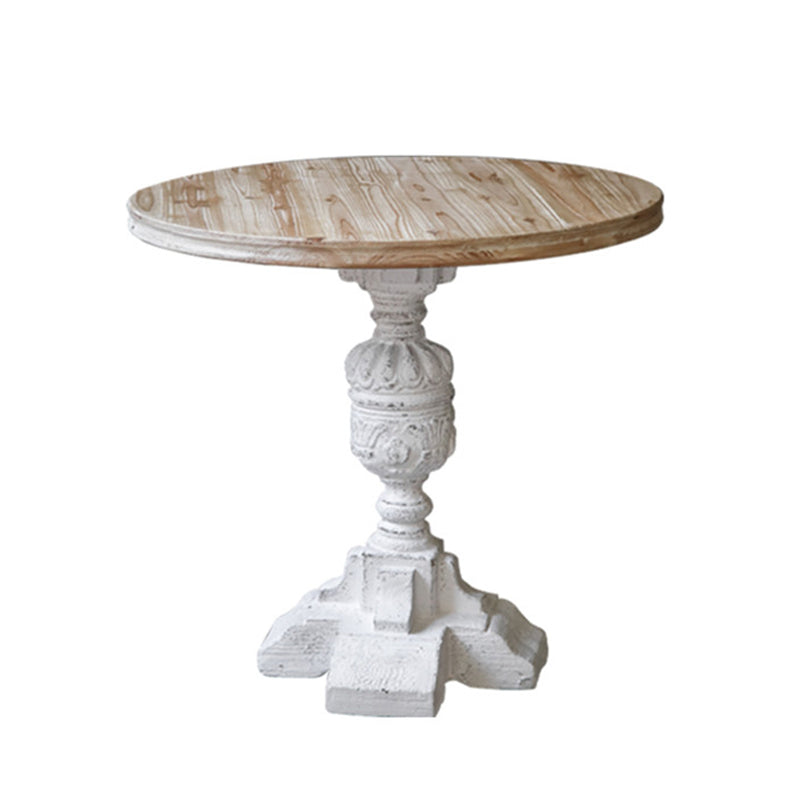 Rustic Style Sofa Side Accent Table Round Shape Metal and Wood Side Table