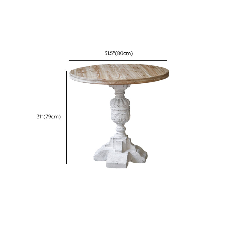 Rustic Style Sofa Side Accent Table Round Shape Metal and Wood Side Table