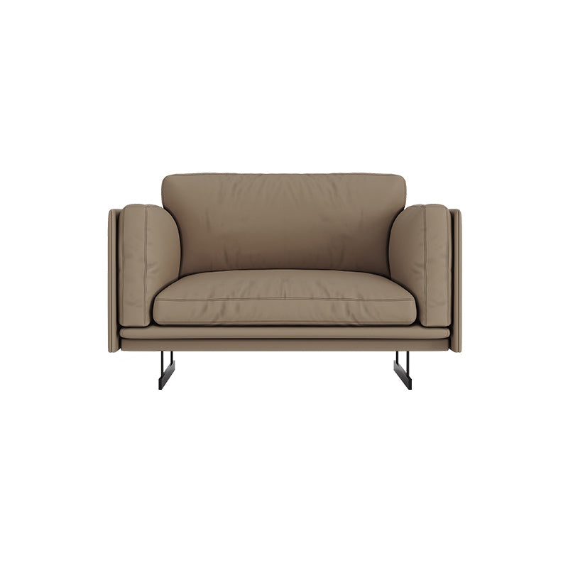 Mid Century Modern Sofa Gray Cushions Settee for Living Room