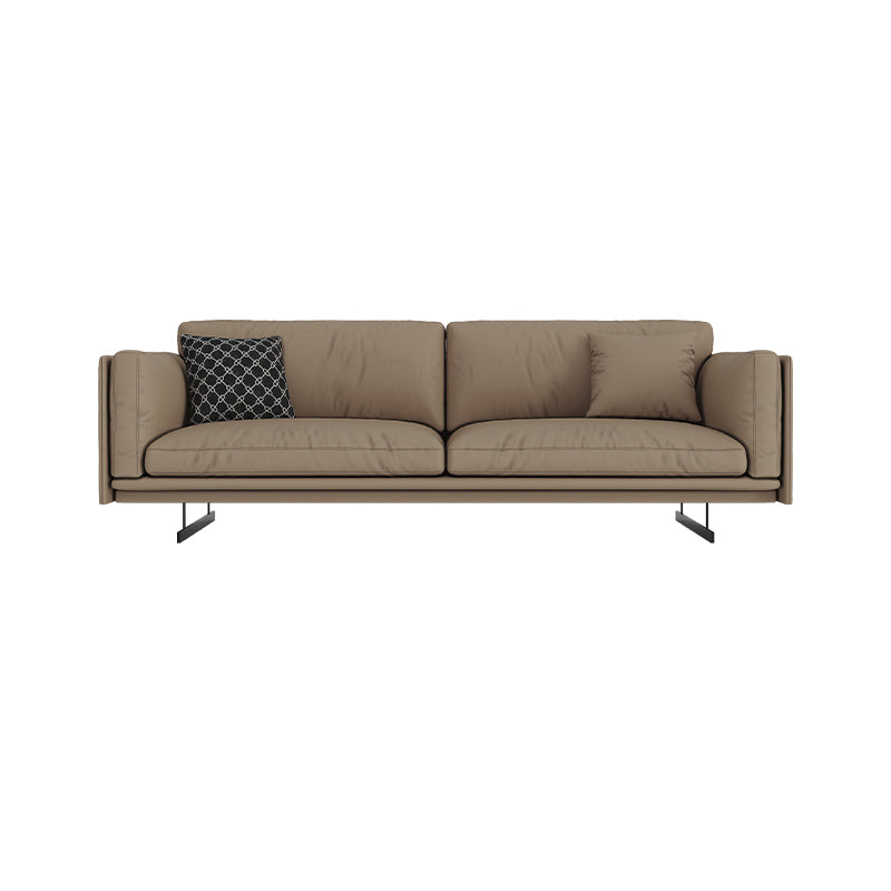 Mid Century Modern Sofa Gray Cushions Settee for Living Room