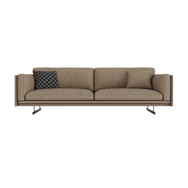 Mid Century Modern Sofa Gray Cushions Settee for Living Room
