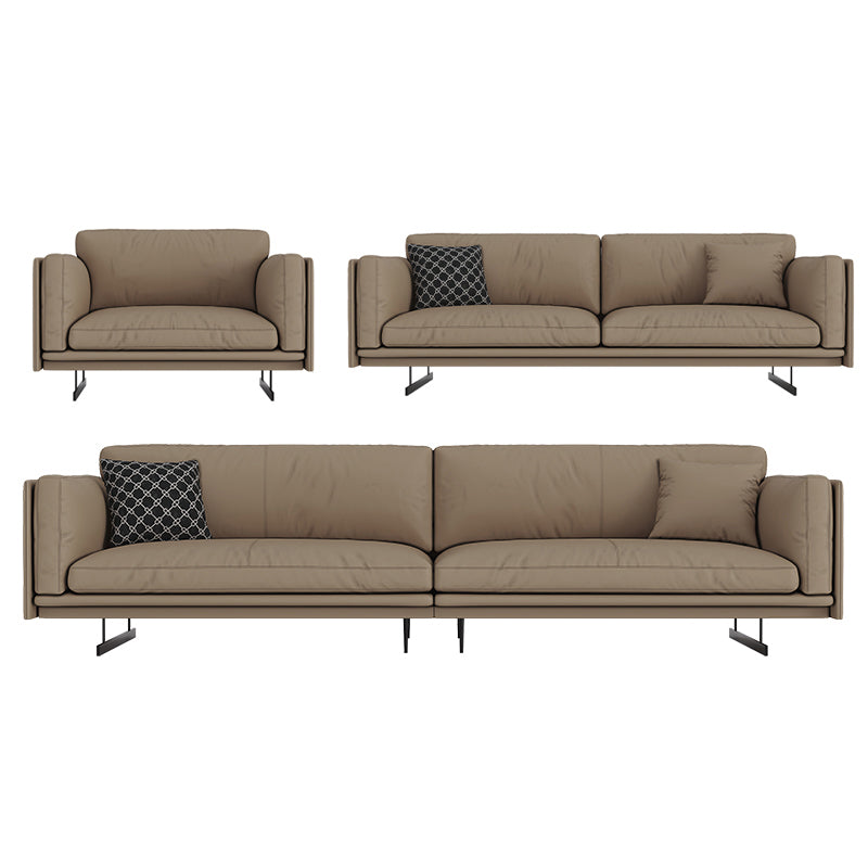Mid Century Modern Sofa Gray Cushions Settee for Living Room