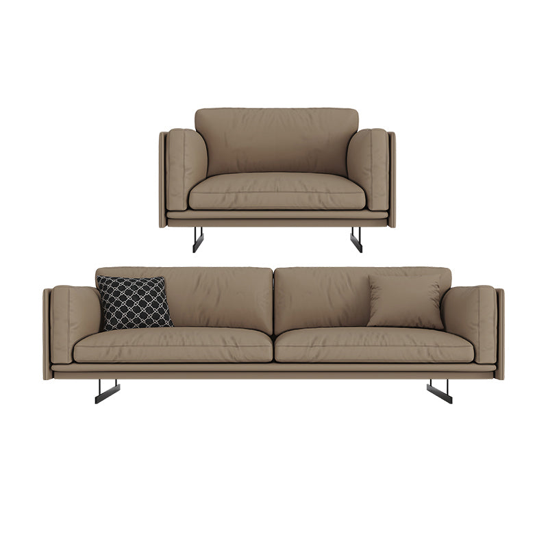 Mid Century Modern Sofa Gray Cushions Settee for Living Room