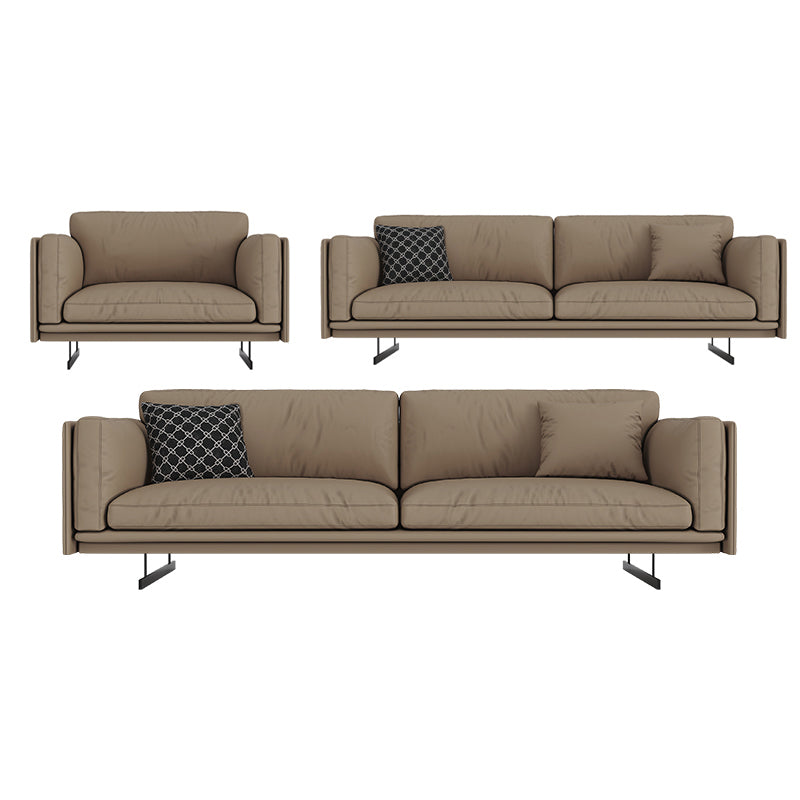 Mid Century Modern Sofa Gray Cushions Settee for Living Room