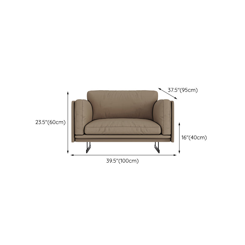Mid Century Modern Sofa Gray Cushions Settee for Living Room