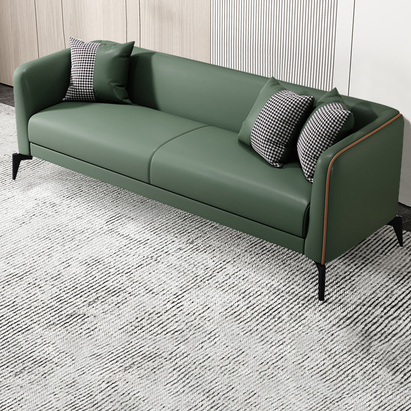 Contemporary Faux Leather Tight Back Tuxedo Arm Living Room Standard Settee