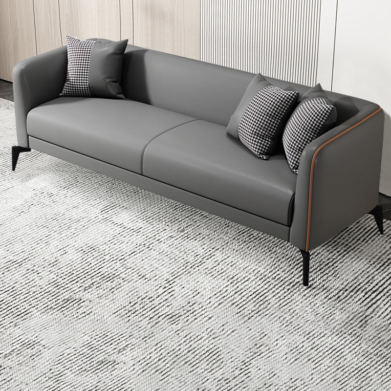 Contemporary Faux Leather Tight Back Tuxedo Arm Living Room Standard Settee