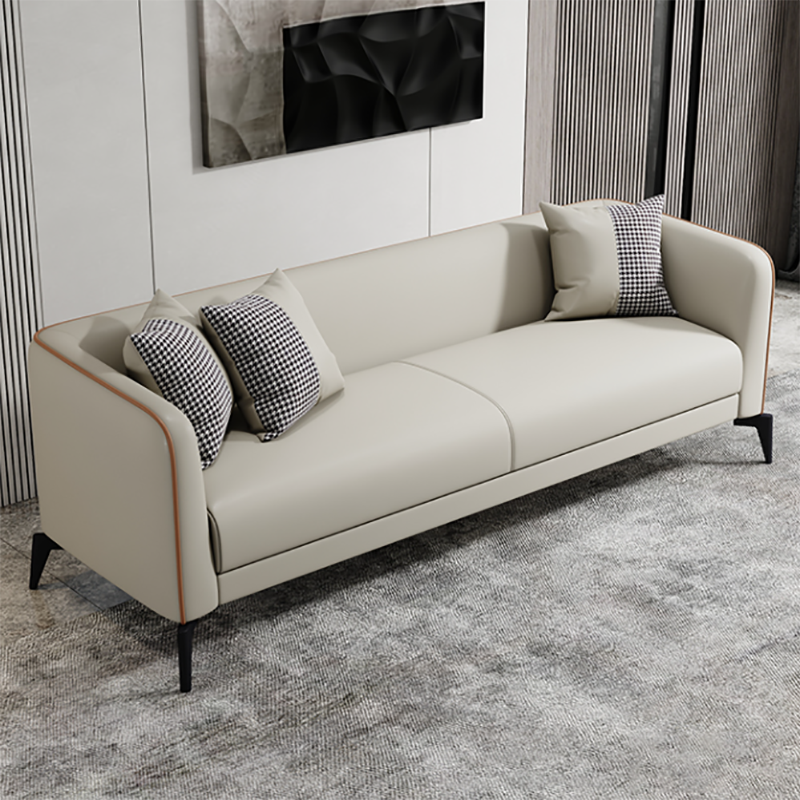 Contemporary Faux Leather Tight Back Tuxedo Arm Living Room Standard Settee