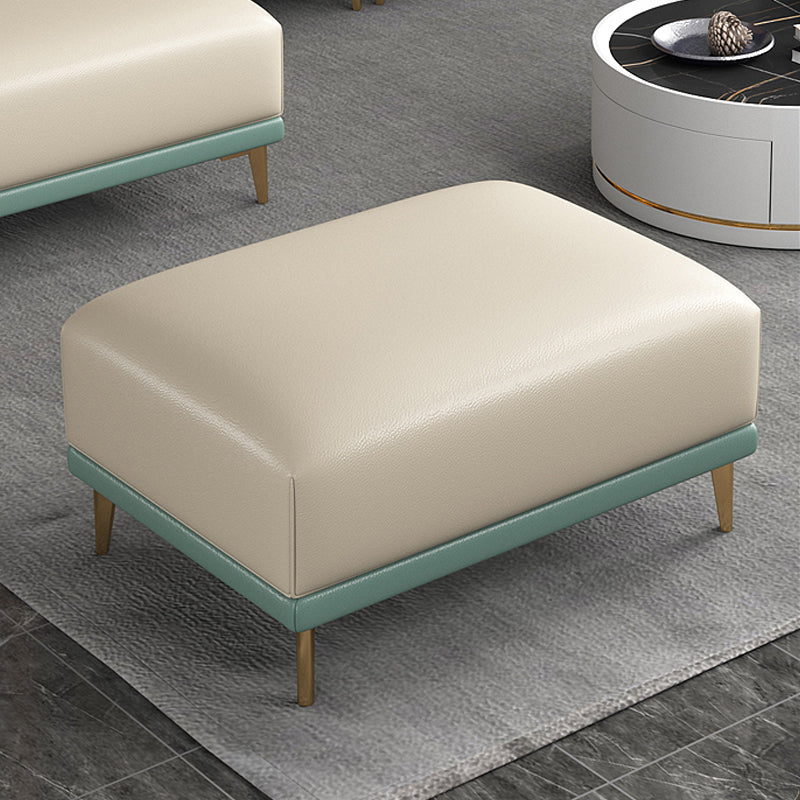 Genuine Leather Sectional Sofa 36.22" High Green Sofa for Living Room