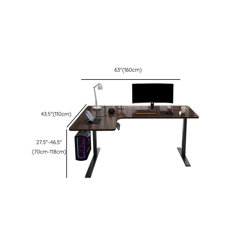 Contemporary Wooden Office Desk L-Shape Writing Desk for Bedroom