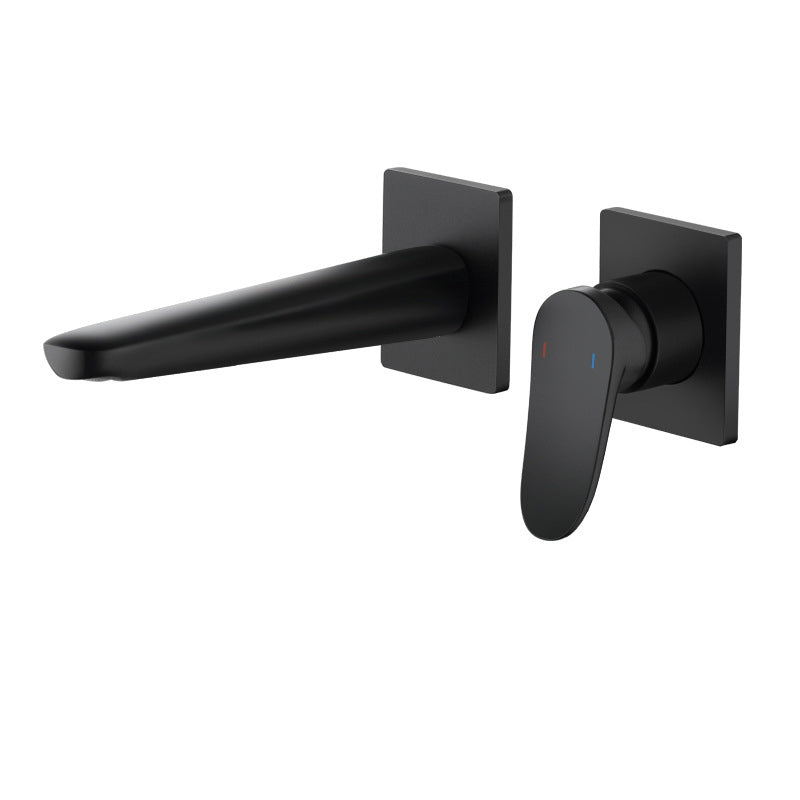 Lever Handle Wall Mounted Bathroom Faucet Modern Faucet with Hot and Cold Indication