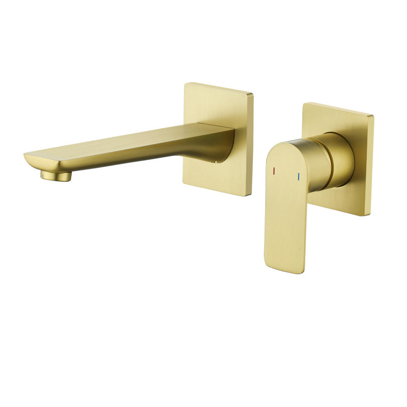 Lever Handle Wall Mounted Bathroom Faucet Modern Faucet with Hot and Cold Indication