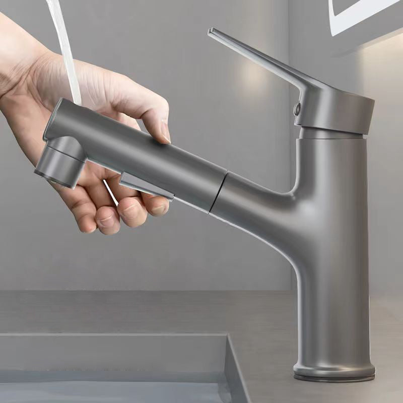 Contemporary Sink Faucet Pure Color Low Arc Vessel Sink Faucet for Bathroom