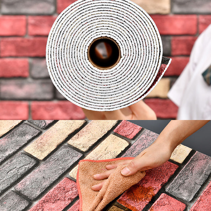 Industrial Wall Plank Brick Print Bathroom and Living Room Wall Panels