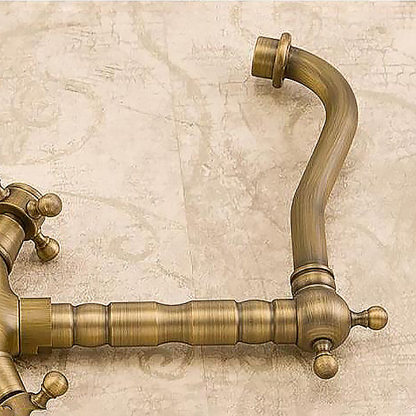 Glam Vessel Sink Bathroom Faucet Brass Cross Handles Swivel Spout Lavatory Faucet