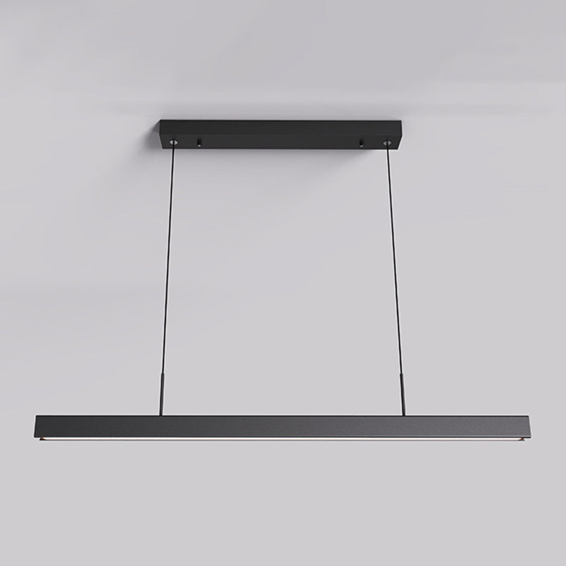 Simple Shape Hanging Island Light Modern Chandelier Light Fixture in Black for Dining Room