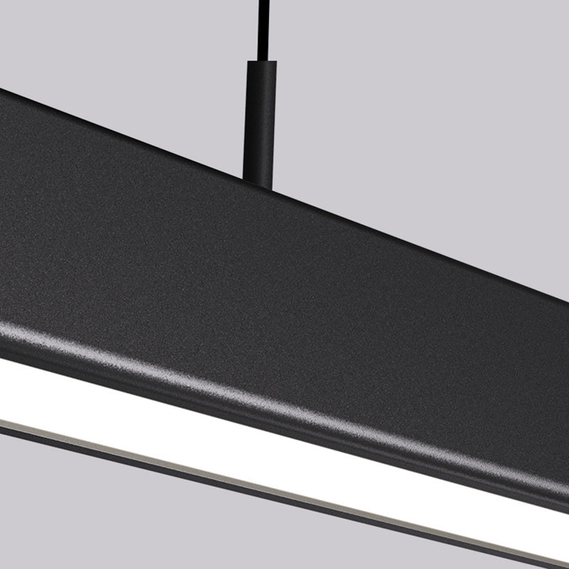 Simple Shape Hanging Island Light Modern Chandelier Light Fixture in Black for Dining Room