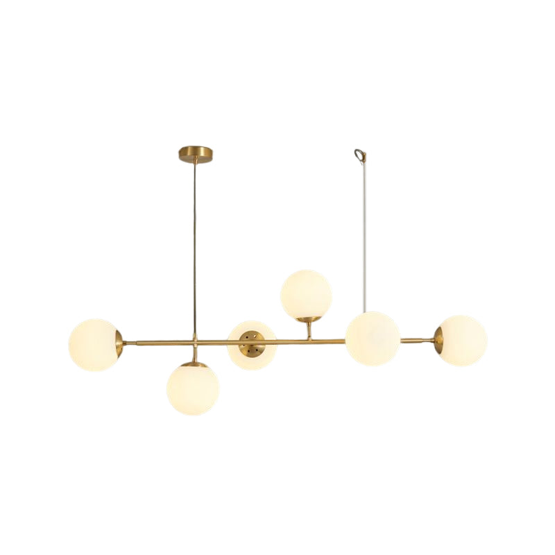 Modern Style Ball Shape Island Pendants Glass Pendant Lights in Gold for Dining Room