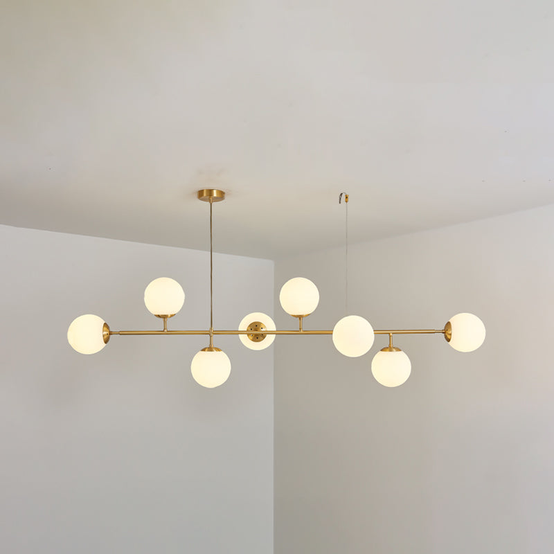 Modern Style Ball Shape Island Pendants Glass Pendant Lights in Gold for Dining Room