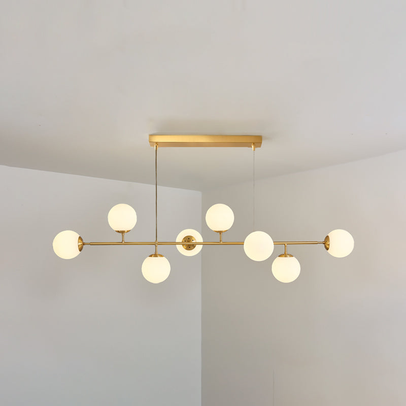 Modern Style Ball Shape Island Pendants Glass Pendant Lights in Gold for Dining Room