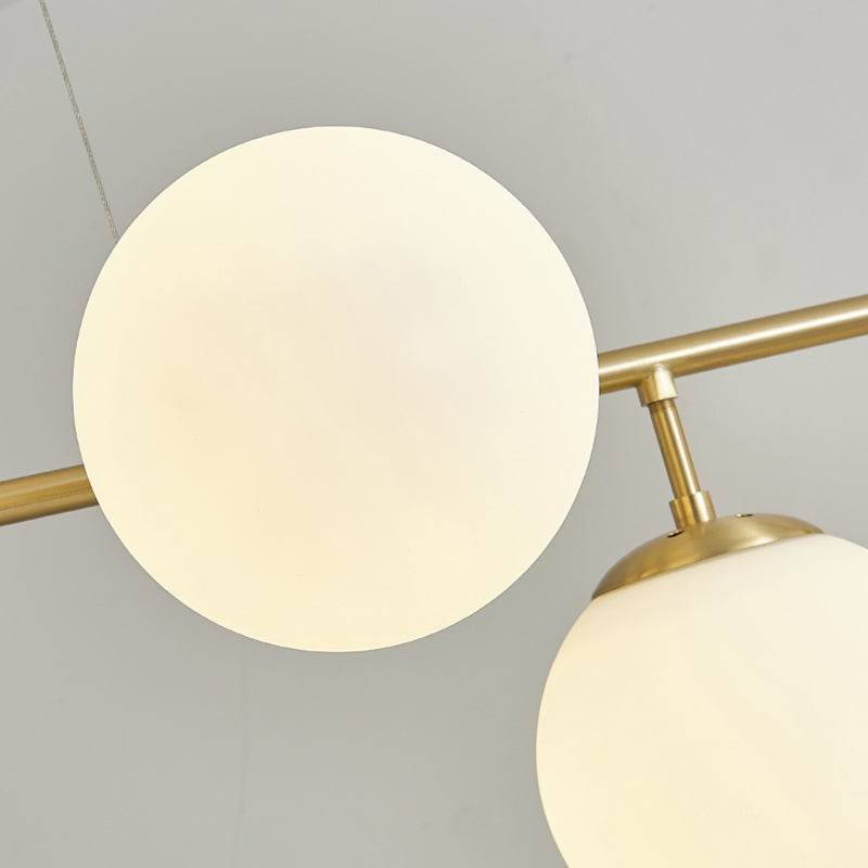 Modern Style Ball Shape Island Pendants Glass Pendant Lights in Gold for Dining Room