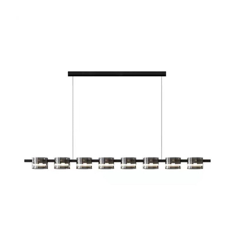 1 Light Chandelier Lighting Fixtures Modern Glass Hanging Lamp Kit in Black