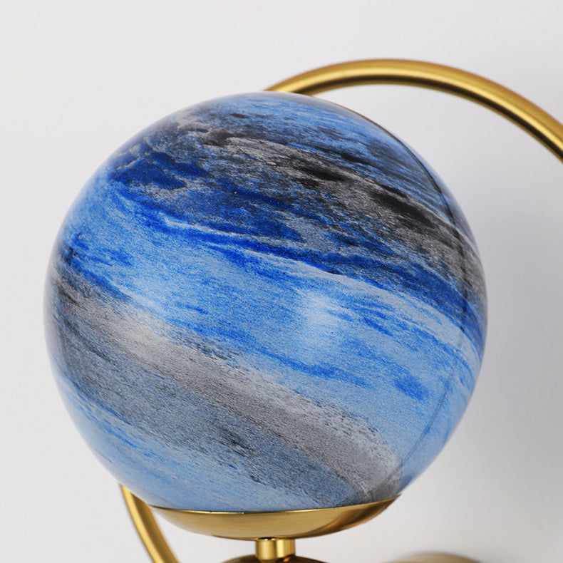 Black/Golden Metal Wall Light Modern Globe Lighting for Foyer