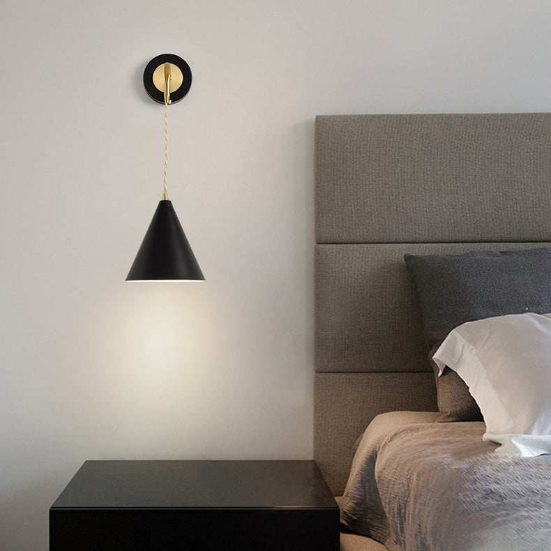Contemporary Metal Wall Light Black/White Lighting for Living Room