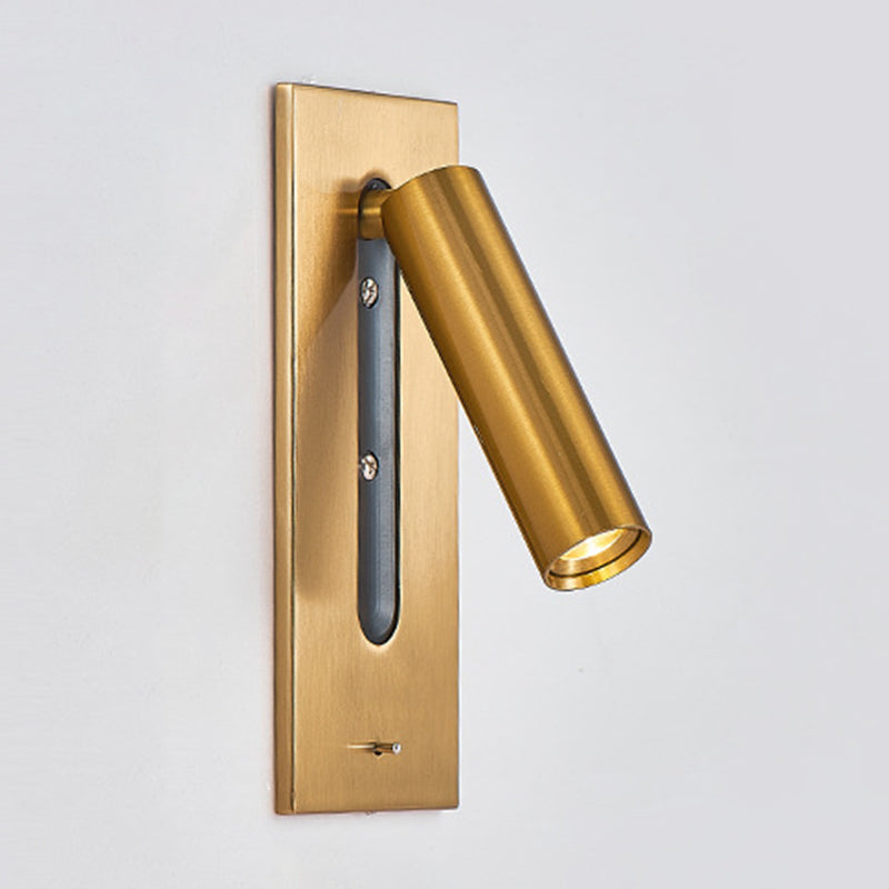 Simple Pivoting Wall Sconce Cylinder Reading Wall Light for Bedroom