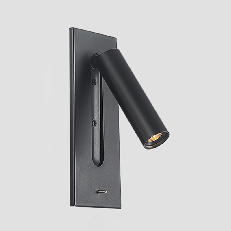 Simple Pivoting Wall Sconce Cylinder Reading Wall Light for Bedroom