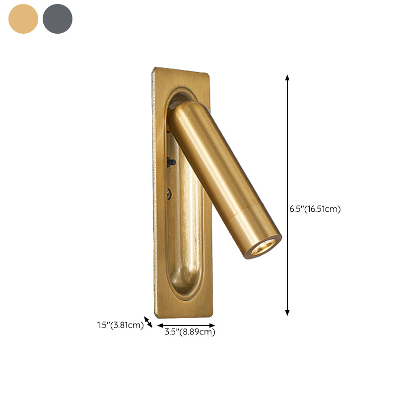 Simple Pivoting Wall Sconce Cylinder Reading Wall Light for Bedroom