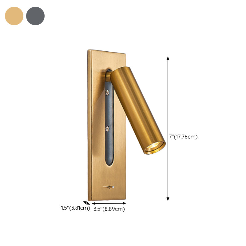 Simple Pivoting Wall Sconce Cylinder Reading Wall Light for Bedroom