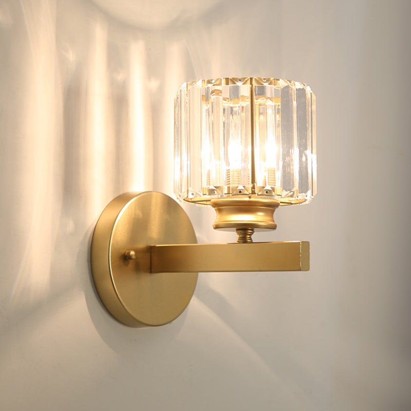 Crystal-Shade Wall Sconce Post-Modern Wall Light Fixture for Bedroom