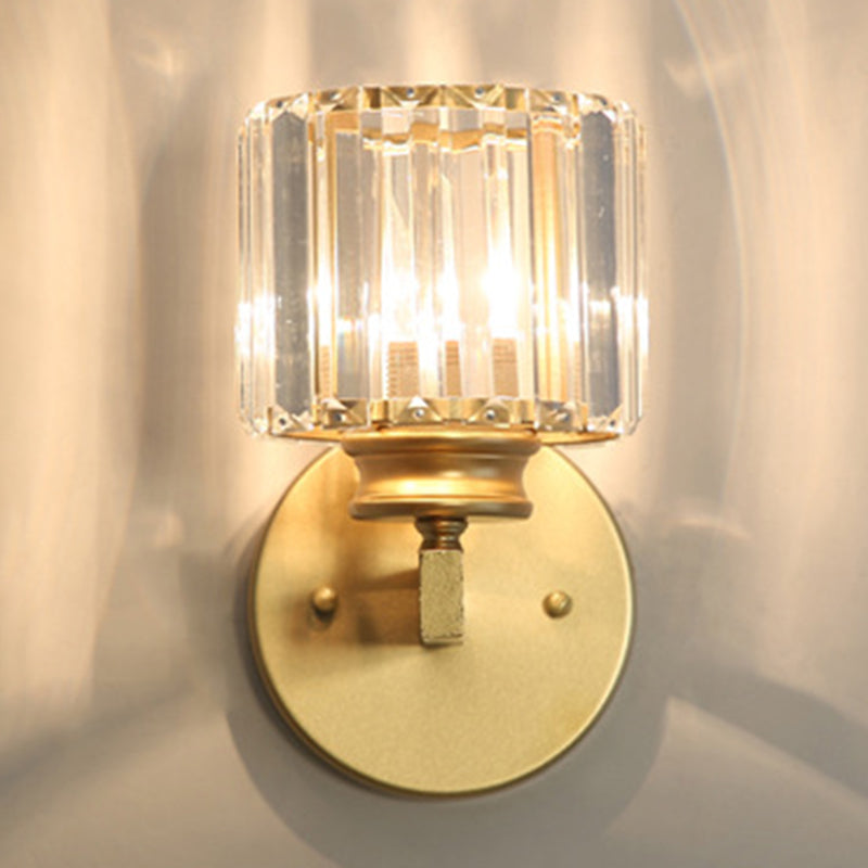 Crystal-Shade Wall Sconce Post-Modern Wall Light Fixture for Bedroom