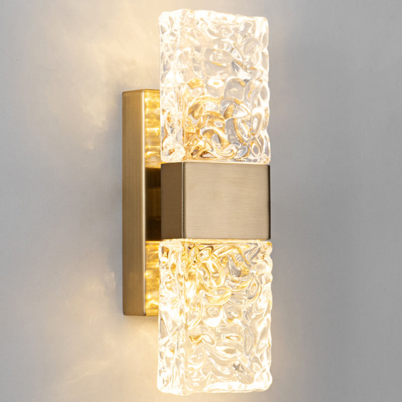 Rectangular LED Wall Sconce Post-Modern Wall Light Fixture with Crystal for Bedroom