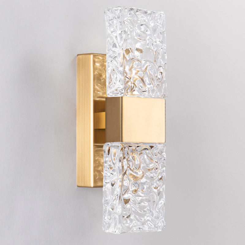 Rectangular LED Wall Sconce Post-Modern Wall Light Fixture with Crystal for Bedroom