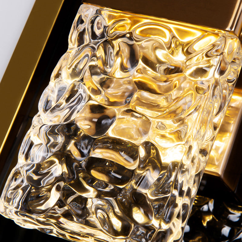Rectangular LED Wall Sconce Post-Modern Wall Light Fixture with Crystal for Bedroom