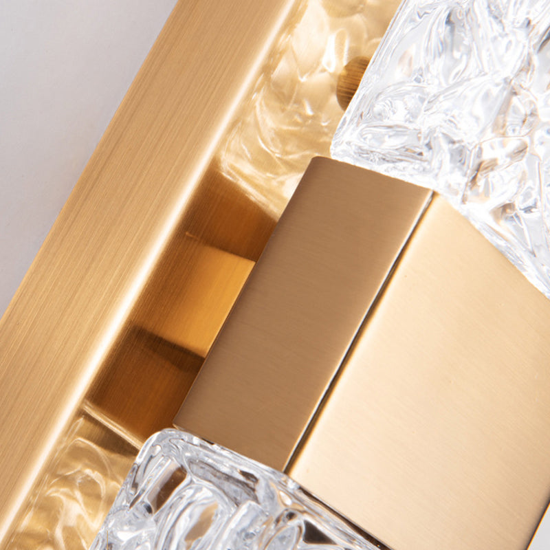 Rectangular LED Wall Sconce Post-Modern Wall Light Fixture with Crystal for Bedroom